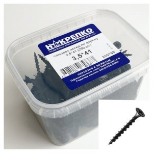 Саморез оксид по дереву потайной крупный шаг 3,5*41 (250 шт EC) (цена за уп) НАКРЕПКО 200705