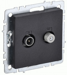 IEK BRITE мех. роз. СУ TV+SAT РТВ/РСп12-БрЧ черн. BR-AF20-O-K02