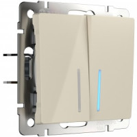 Werkel мех. выкл. СУ 2 кл. 10A проходной с (инд.) (слоновая кость)  W1122103 a051477