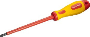 Отвертка KRAFTOOL "EXPERT", высоковольт, Cr-Mo-V стерж, 2к маслобензост. рукоят zu250084-3-15