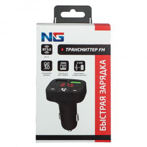 NG Трансмиттер FM, Беспроводное BT соединение, USB-A, USB -C Быстрая зарядка QC, PD