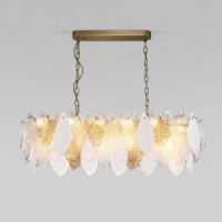 Bogate&#039;s св-к подвес. 14x40W E14 1050х300х1200 мет. золото/прозр./бел. Leaf Умный дом 370 a065316