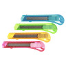 Нож канцелярский ClipStudio средний, лезвие до 18мм, 15,5x3см, ассорти 4 цвета, в пакете