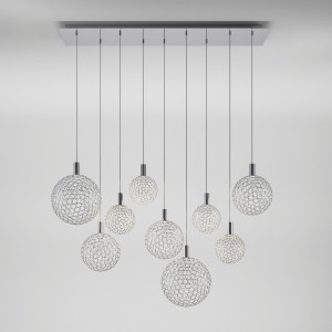 Eurosvet св-к св/д подвес 45W(3250lm) 3000К 2К 1115х230х1500 металл/хром Gemini 90353/9 a069039