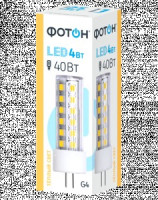 ФОТОН лампа св/д JCD G4 капсульная 4W(400lm) 3000K 2K без пульсации 51x13 3г арт.23982