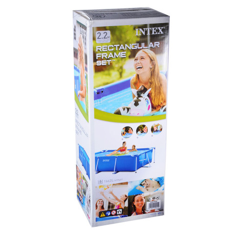 INTEX Прямоугольный каркасный наземный бассейн Rectangular Frame 220x150х60см 1662л, 28270NP