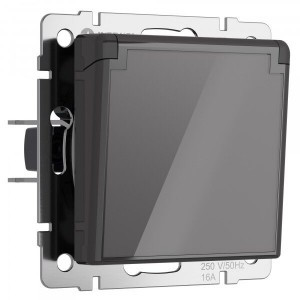 Werkel мех. роз. СУ 1 мест. 16A земля шторки крышка IP44 (графит акрил) W1171244 a064092