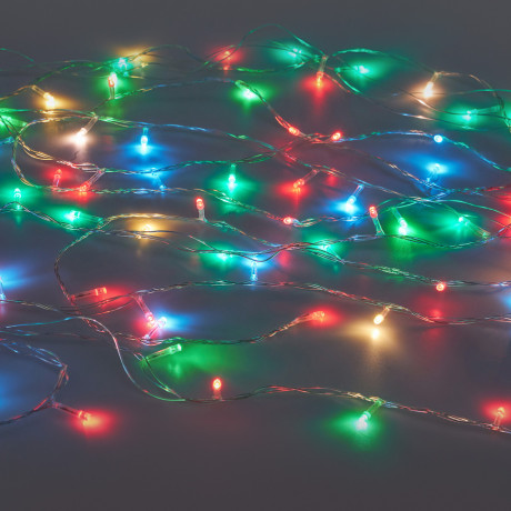 СНОУ БУМ Гирлянда эл. вьюн 9м, 100 LED, мультицвет, 8 реж, ПВХ прозрачный, 220В
