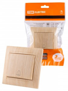 TDM Лама кнопка для звонка 6А сосна SQ1815-0308