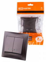 TDM ЛАМА выкл. СУ 2 кл. инд. 10А шоколад (10!) SQ1815-0505