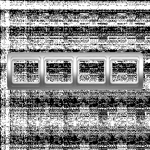 Smartbuy Марс Рамка 4-местная горизонтальная серебро  (SBE-02s-00-FR-4)