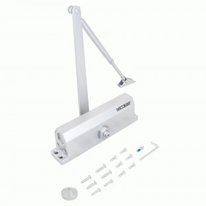 NOTEDO Доводчик дверной DC-180 легкое открытие SILVER до 180кг серебро (10)
