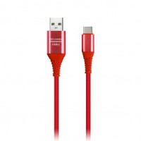 Дата-кабель USB(A)шт. - Type Cшт. Smartbuy рез.опл. Gear, 1м,мет.нак.,2А,красн.(iK-3112ERG red)/100