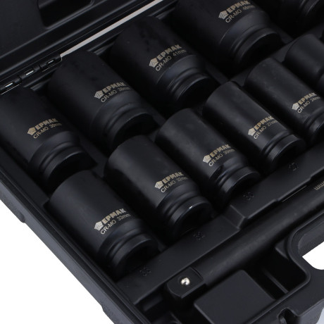 ЕРМАК Набор головок ударных, удлинённых с L-воротком 3/4'', 13 пр. CR-MO