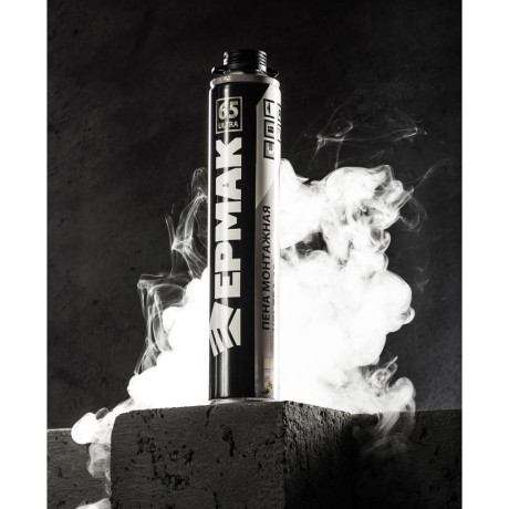 ЕРМАК Пена монтажная ULTRA 65 для окон и дверей, низкое втор.расширение, всесезон, 65 л, 850 г