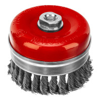 Щетка для УШМ Heavy Duty, 100 мм, М14, &quot;чашка&quot;, крученая проволока 0.5 мм Matrix