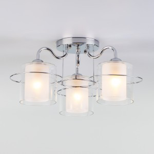 EUROSVET Люстра 3x40W 450х260 металл хром/белый/прозрачный Darcy 30160/3