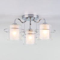 EUROSVET Люстра 3x40W 450х260 металл хром/белый/прозрачный Darcy 30160/3