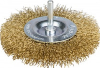 STAYER "PROFESSIONAL". Щетка дисковая для дрели, витая латунированная стальная проволока 0,3мм, 75мм