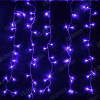 Гирлянда светодиодная ШТОРА СИНИЙ/1,5м*1,5м, 160 лампочек, прозрачный провод/