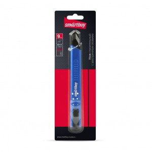 Smartbuy нож строительный, 9 мм, отламываемое лезвие, острый торец, алюминй корпус SBT-KNB-9Р2