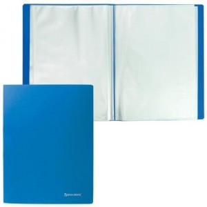 Папка  40 вклад. BRAUBERG "Бюджет" синяя, 0,6мм