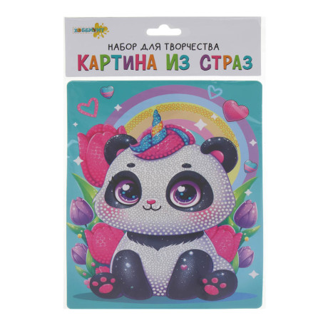 ХОББИХИТ Набор для творчества Картина из страз, пластик, картон, 19х14,2см, 6 дизайнов