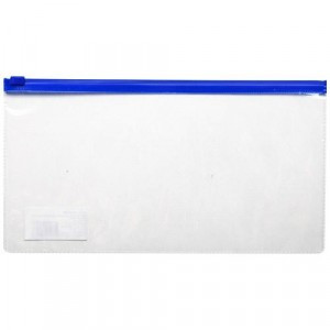 Папка конверт на молнии д/билетов 250*130mm,110мкм синий