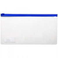 Папка конверт на молнии д/билетов 250*130mm,110мкм синий