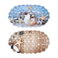 VETTA Коврик в ванну противоскользящий, ПВХ, 66x38см, &quot;Океанский прибой&quot;, 2 дизайна