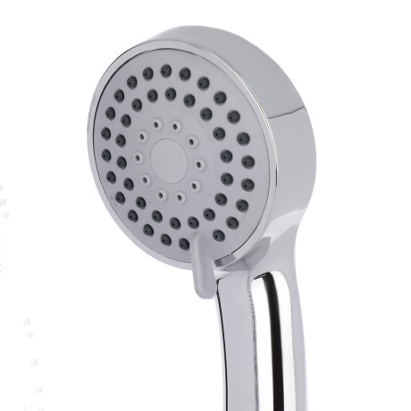 RAIN Смеситель для ванны Уран, прямой излив 35см, кранбуксы 1/2, душ. набор, ромб, латунь, хром