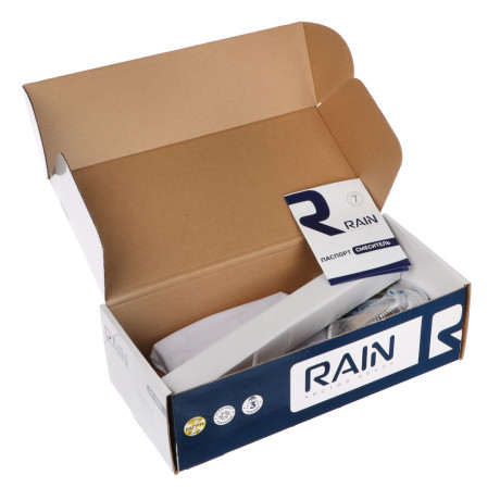 RAIN Смеситель для ванны Уран, прямой излив 35см, кранбуксы 1/2, душ. набор, ромб, латунь, хром