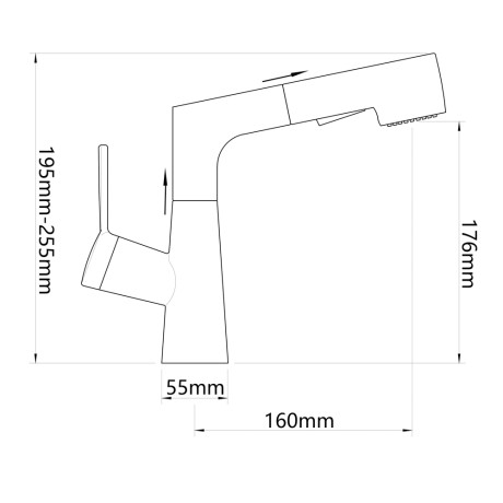 СоюзКран Смеситель для кухни, поворотный излив 360гр., картридж 35мм, цинк, черный SS01-R133