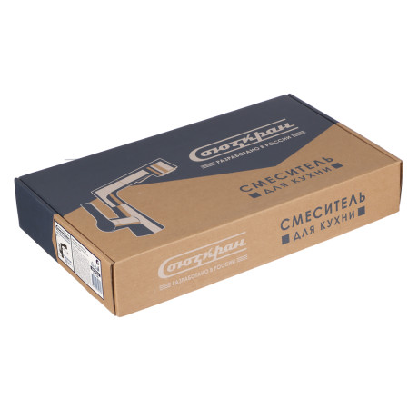 СоюзКран Смеситель для кухни, поворотный излив 360гр., картридж 35мм, цинк, черный SS01-R133