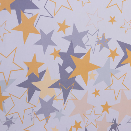 Пакет подарочный бумажный, L 26x32x9 см, звезды, 128 гр, 4 цвета