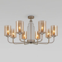 EUROSVET Люстра 8x60W E14  800x800x450 60138/8 перлам.золото стекло DEFI a060907