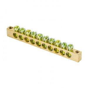 EKF Шина "фаза" L 6х9мм 8 отв. латунь серый изолированный корпус на DIN-рейку PROxima sn0-63-8-is