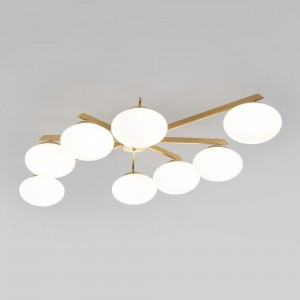 Eurosvet люстра 8x20W 1040х540х165 мет. бел./латунь Opaline Умный дом 70220/8 a065768