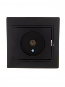 Lezard Мира роз. TV СУ 1 мест. черный бархат (RG6, проходн.) (корпус PC) 701-4242-129