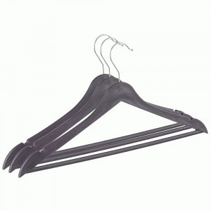 Вешалка-плечики 43,5см пласт корич(3шт/уп,цена/уп)пов.крюч WOOD р48-50 434x25x215 435278414 Бытпласт