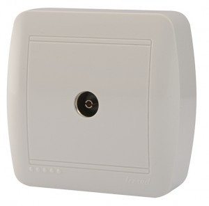 Lezard DEMET роз. ОУ 1 мест. TV (оконечн.) бел. (основание PBT, корпус PC) 711-0200-130