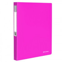 Папка на 2 кольцах BRAUBERG &quot;Neon&quot;, 25 мм, внутренний карман, неоновая розовая, до 170л., 0,7 мм, 22