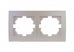 Lezard RAIN рамка 2 мест. горизонт. жемчужно-бел. металлик (PC) 703-3030-147