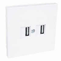 Bylectrica CARRE мех. роз. USB 2 мест. 3А (корп. ABS) белый (РП5-6663)