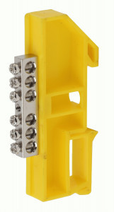 ЭРА шина PE земля ШНИ-6х9-6-Д-Желтый 6 отв.на DIN-изоляторе никелирован. (уп.10шт, цена за шт) 44139