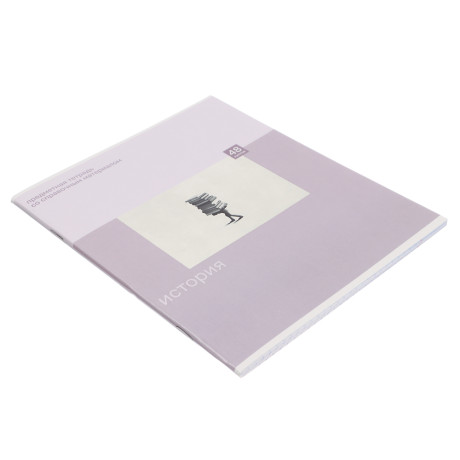 ClipStudio Тетрадь 48л. "Предметная", БЕЛЫЕ ЛИСТЫ, обл.картон "Монохром"скрепка, 7видов, справ.мат.