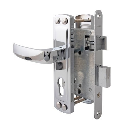 Замок врез 1601-CR Apecs (хром) б/цил. (аналог Зенит, ДААЗ и др. 55мм)  \12