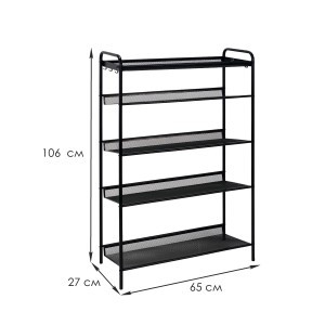 Подставка д/обуви (пвл) Женева25 (5 полок) 65*27*106см (черн.) ПДОЖ25Ч под заказ ЗМИ