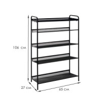 Подставка д/обуви (пвл) Женева25 (5 полок) 65*27*106см (черн.) ПДОЖ25Ч под заказ ЗМИ