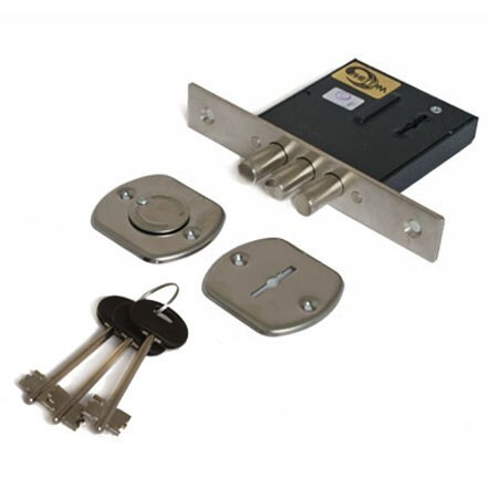 Замок врез ЗВ8-852 (3 ключа, сувальдный, 3 ригеля 12мм) Меттэм  \20